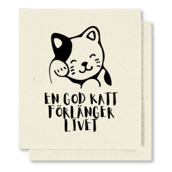 Disktrasa: En god katt förlänger livet (svart motiv/2-pack)