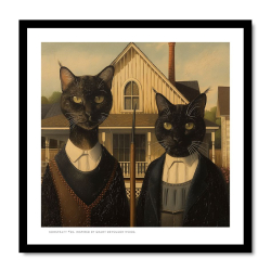 Inramad print (24X24 cm): Konstkatt 20 – Grant Wood