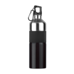 Vattenflaska silver/svart 750 ml rostfritt stål