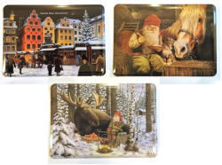 3-pack Julkort i metall av motiv Jan Bergerlind