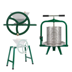 Paket: Fruktkross Manuell 9L + Stödben & Fruktpress Original 12L