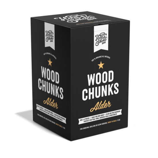 HOLY SMOKE BBQ SMOKE WOOD CHUNKS ALDER 3 KG i gruppen Landshopping.se / Kök & Matlagning / Grilla hos Landshopping (10020_HSBBQ-3-SWALD)