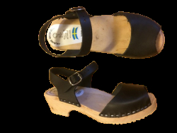 Träsandaler Hedda låg svart